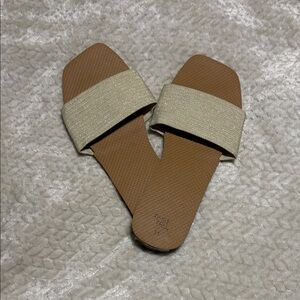 Time and Tru Tan and Cream Sandals
